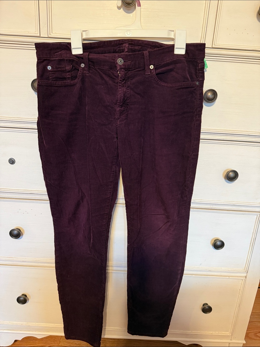 7 For All Mankind Straight-Leg Corduroy Jeans in Deep Plum